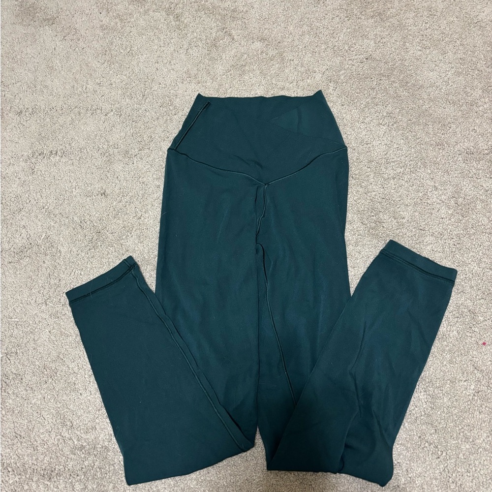 Aerie Offline Dark Green Crossover High-Waisted Leggings